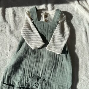 Baby Overalls with White Long Sleeve